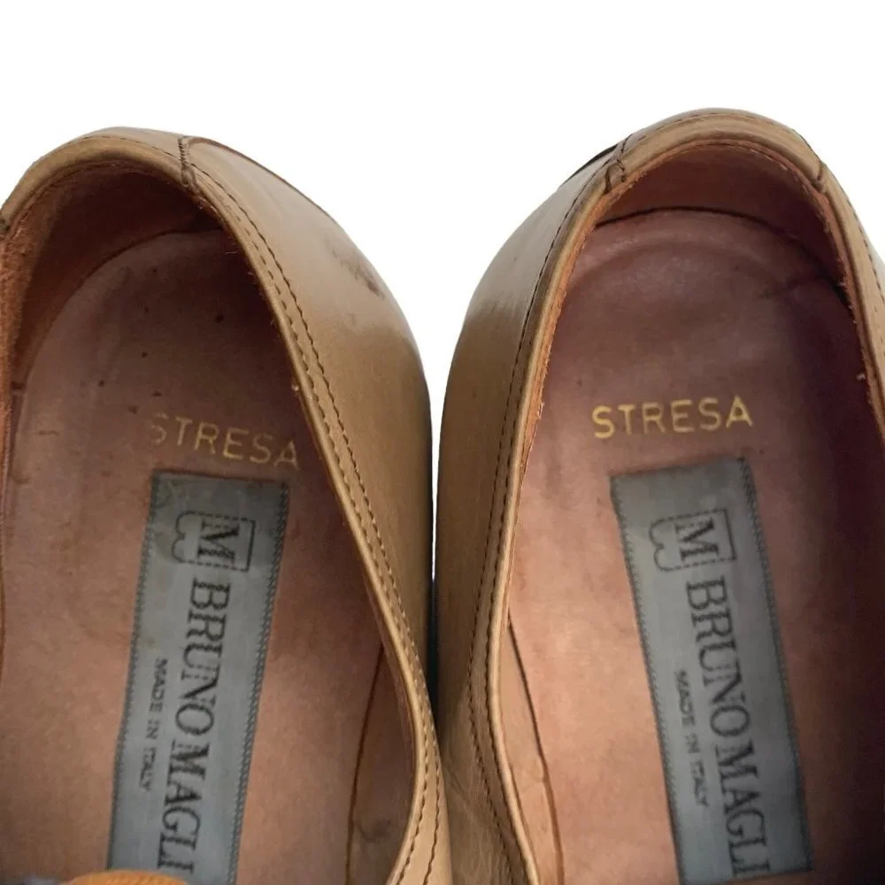 Bruno Magli Vintage Stresa Basketweave/Woven Leather Shoes Men's Size 8
